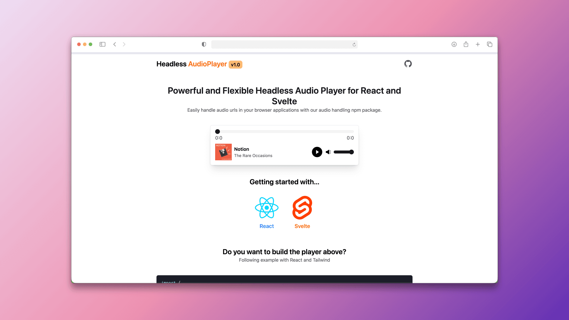 Headless Audio Player